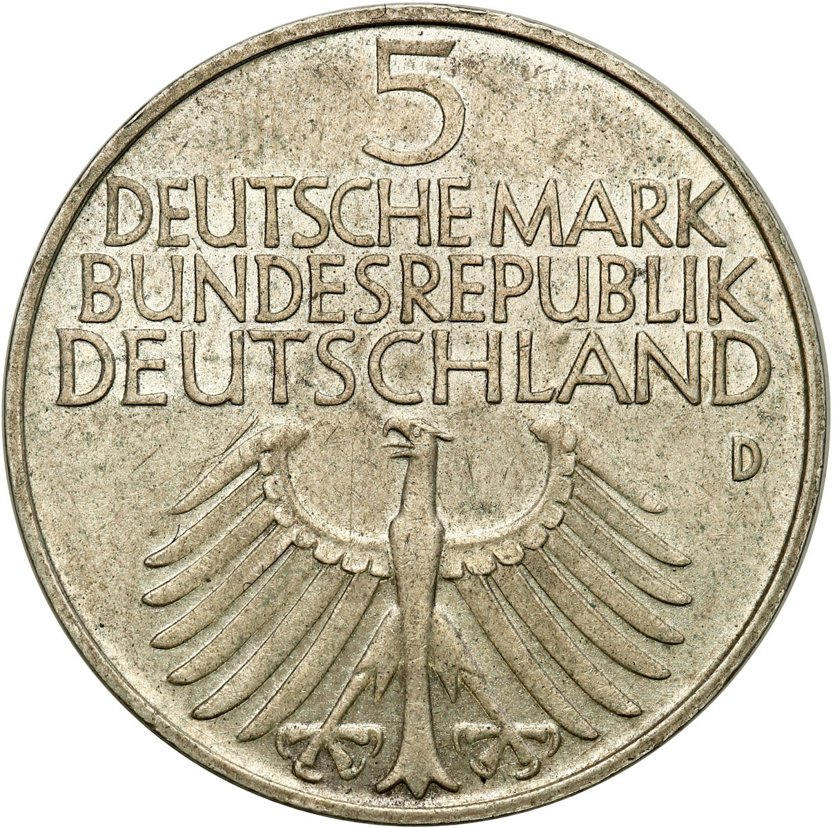 Niemcy. RFN. 5 marek 1952 D, Monachium, 100-lecie Germanisches National-Museum – RZADKIE